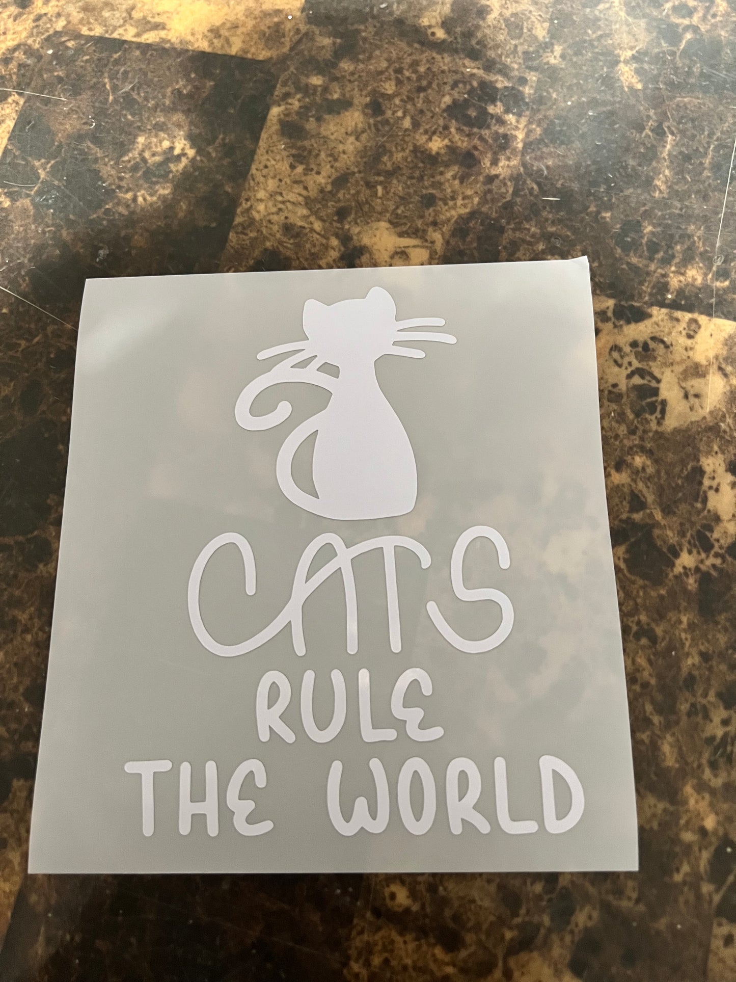 Cats Rule The World Vinyl Sticker