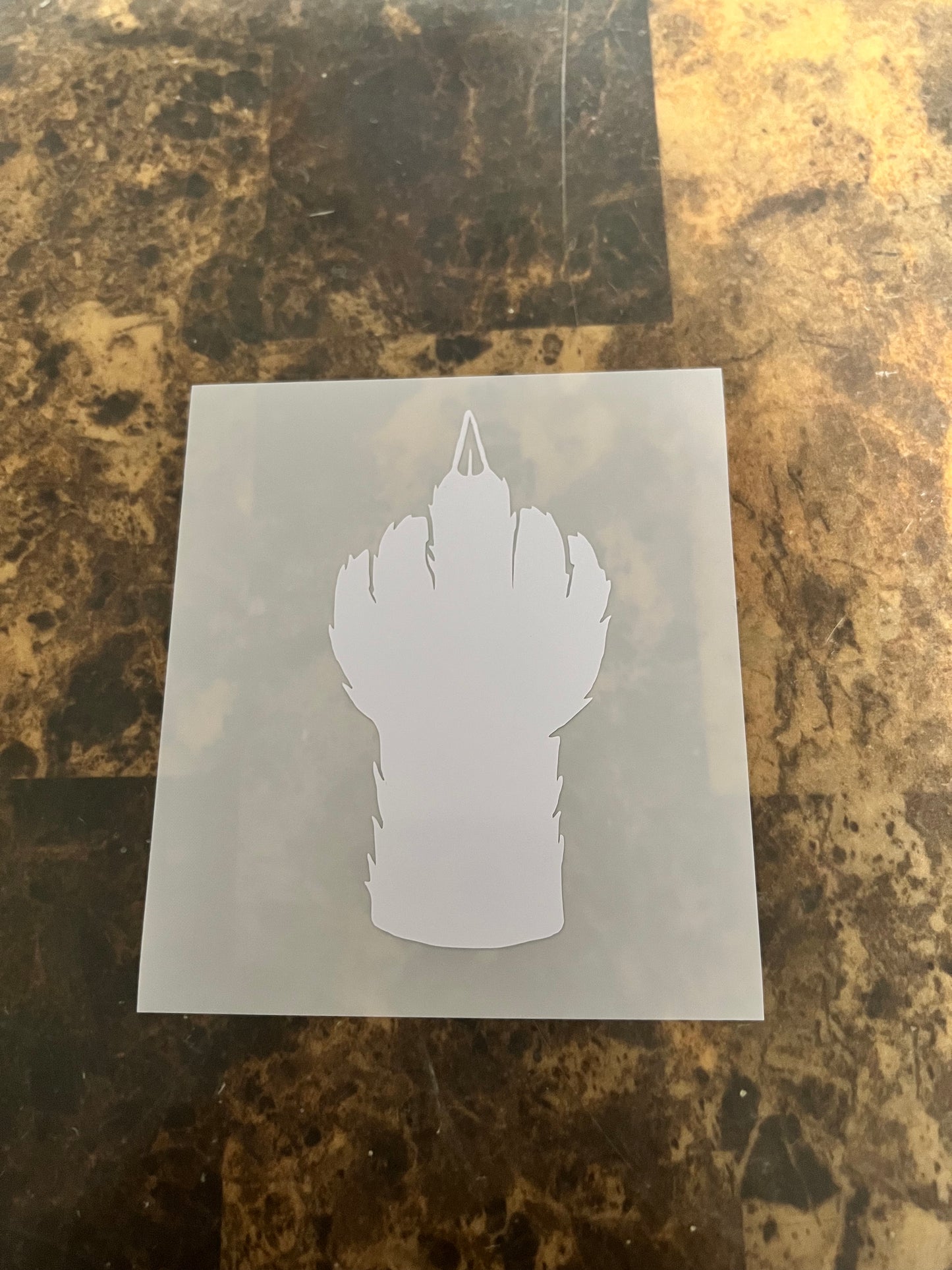 Cat Paw With Middle Finger Vinyl Sticker