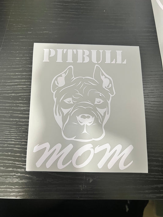 Pitbull Mom Vinyl Sticker