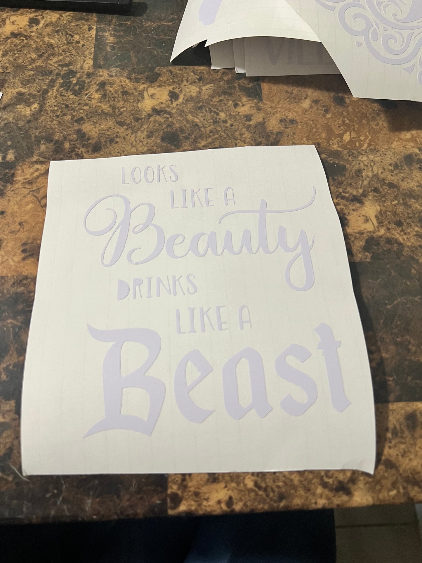 Looks like a Beauty drinks like a Beast Vinyl Sticker