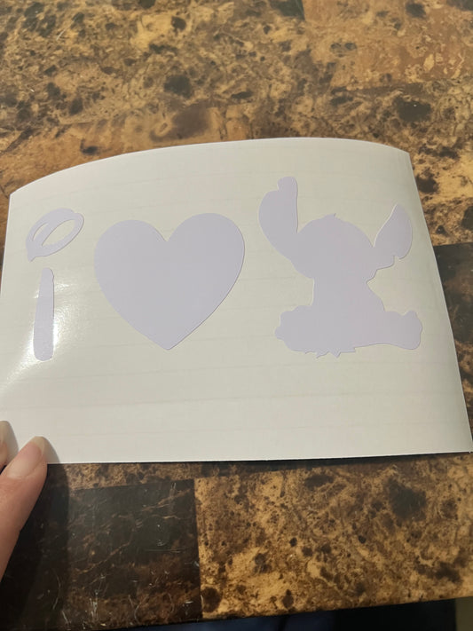 I Love Stitch Vinyl Sticker