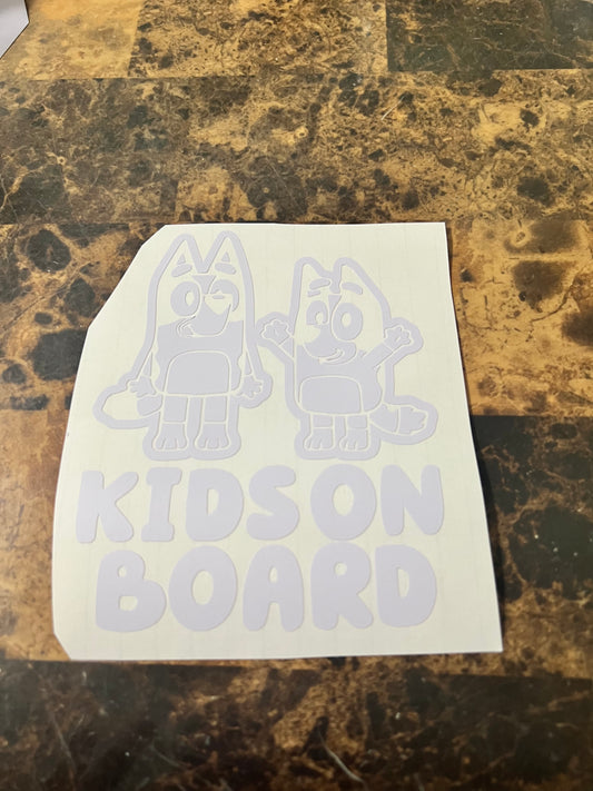 Kids on Board Bluey Vinyl Sticker