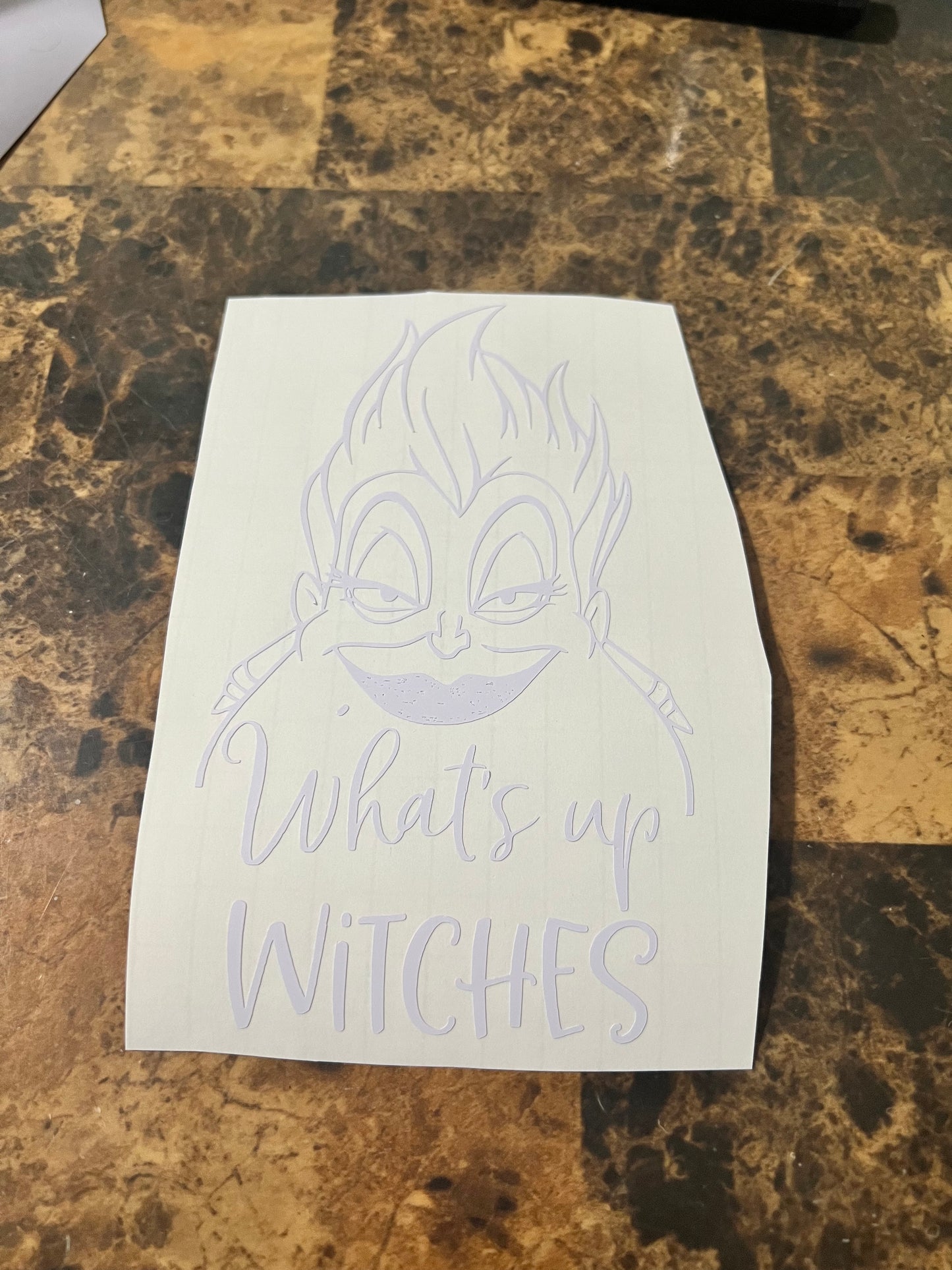 “What’s up witches” Ursula from The Little Mermaid Vinyl Sticker