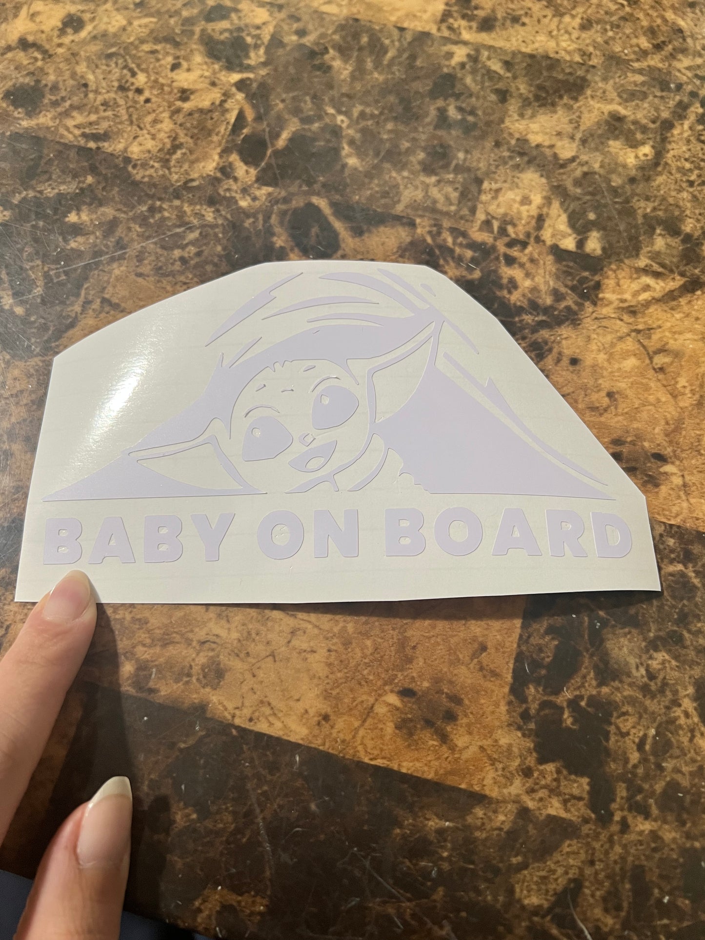 Baby On Board Baby Yoda Vinyl Sticker