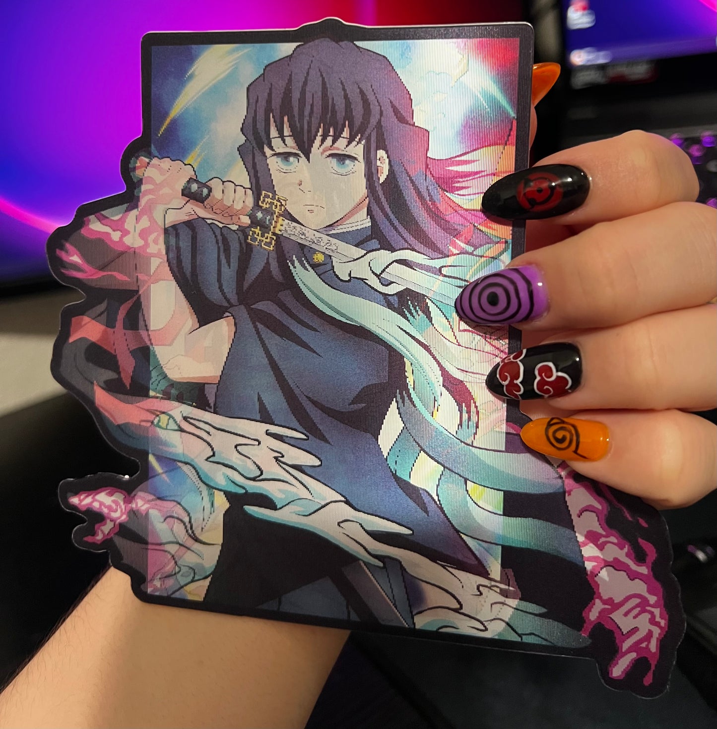 Nezuko and Muichiro Sticker 3D