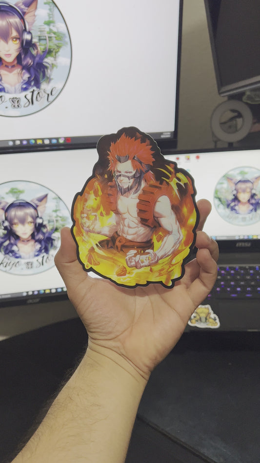 Tsuyu Asui, Red Riot and Katsuki Bakugo. From My Hero Academia. Sticker3D